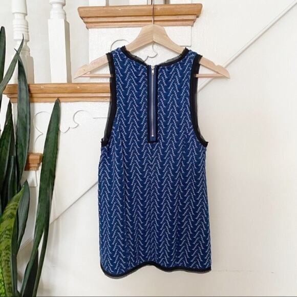 Anthro postmark blue patterned sleeveless top XS - Picture 2 of 6